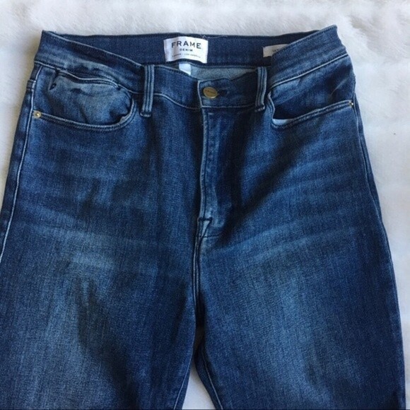 Frame Women's Le High Skinny Side Fray Jeans 30 Winter High Boots High Waist - Picture 7 of 13